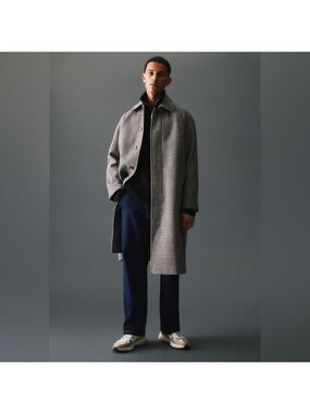 H&M Wool Blend Heritage Houndstooth Car Coat